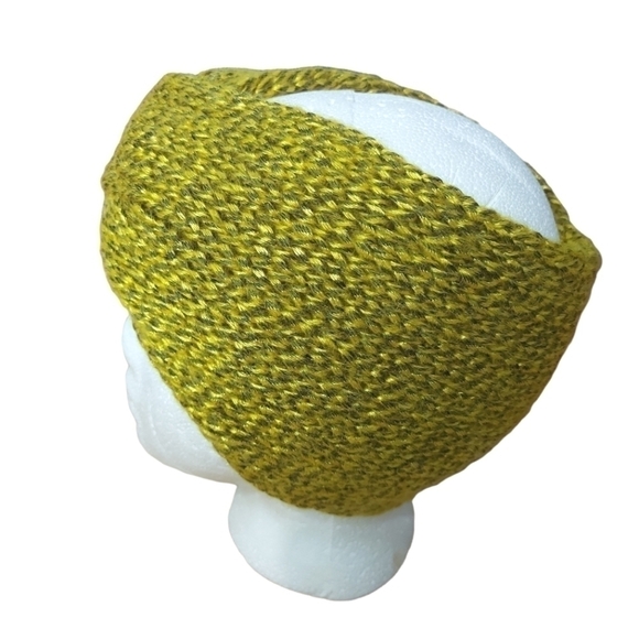 Hand Knit Twisted Golden  Yellow And Grey Headband Size Youth/Sm Adult - Picture 4 of 6